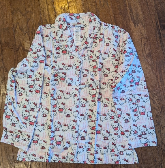 Hello Kitty Organic Flannel Pajama Set Pottery Barn Teen Adult Sz Medium - Picture 8 of 17